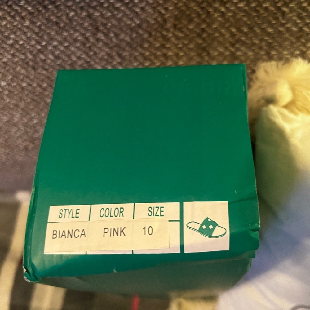 Lauren Lorraine Elegant Pink Rhinestone Slide Sandals​​ - Picture 5 of 5